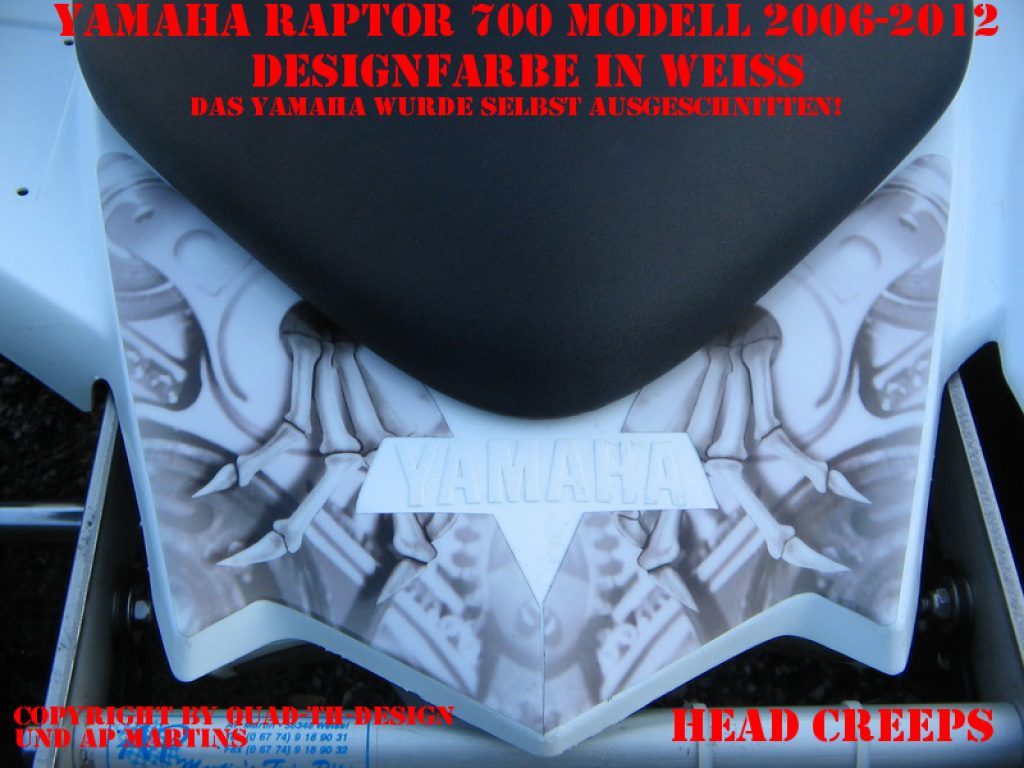 Head Creeps Weiß für Yamaha Raptor YFM 700 R 2006-2012