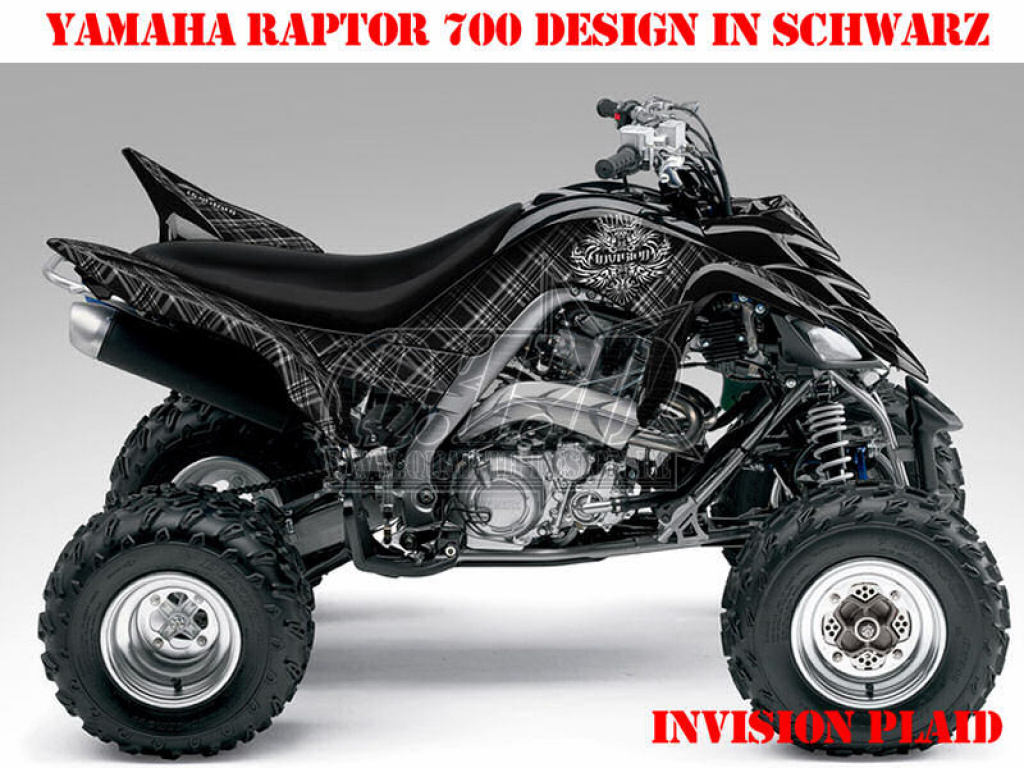 Invision Plaid Schwarz für Yamaha Raptor YFM 700 R 2006-2012