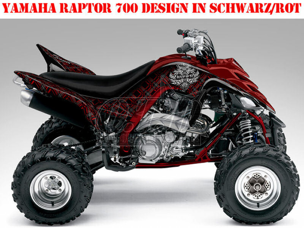 Invision Plaid Schwarz-Dunkelrot für Yamaha Raptor YFM 700 R 2006-2012