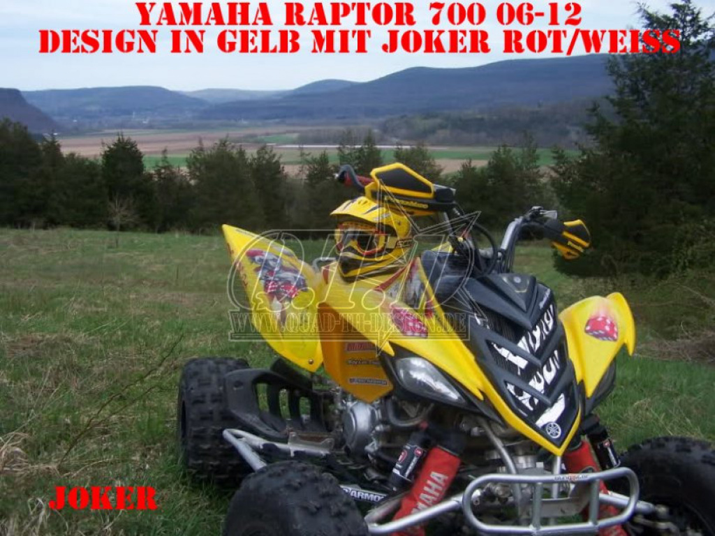 Joker Hintergrund Gelb, Jokerfarbe Rot-Weiß für Yamaha Raptor YFM 700 R 2006-2012