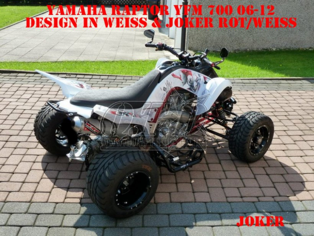 Joker Hintergrund Weiß, Jokerfarbe Rot-Weiß für Yamaha Raptor YFM 700 R 2006-2012