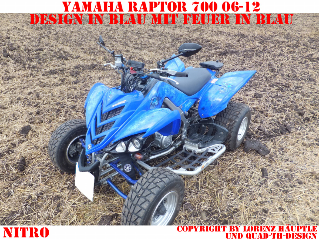 Nitro Blau, Feuerfarbe = Dekorfarbe für Yamaha Raptor YFM 700 R 2006-2012