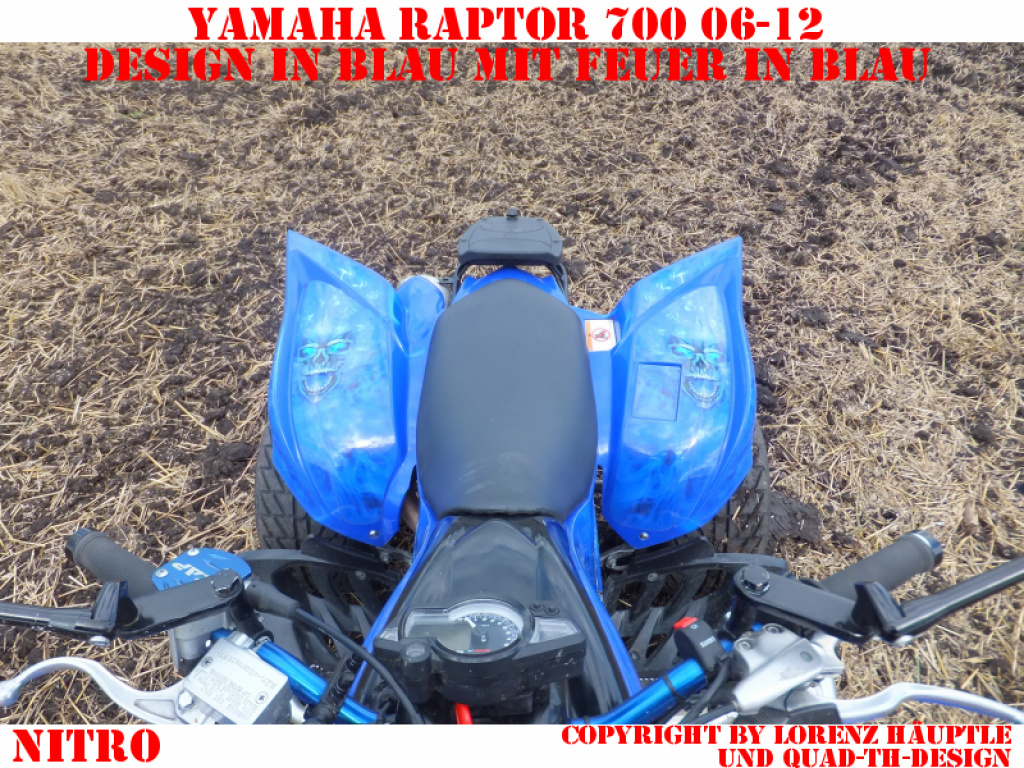 Nitro Blau, Feuerfarbe = Dekorfarbe für Yamaha Raptor YFM 700 R 2006-2012