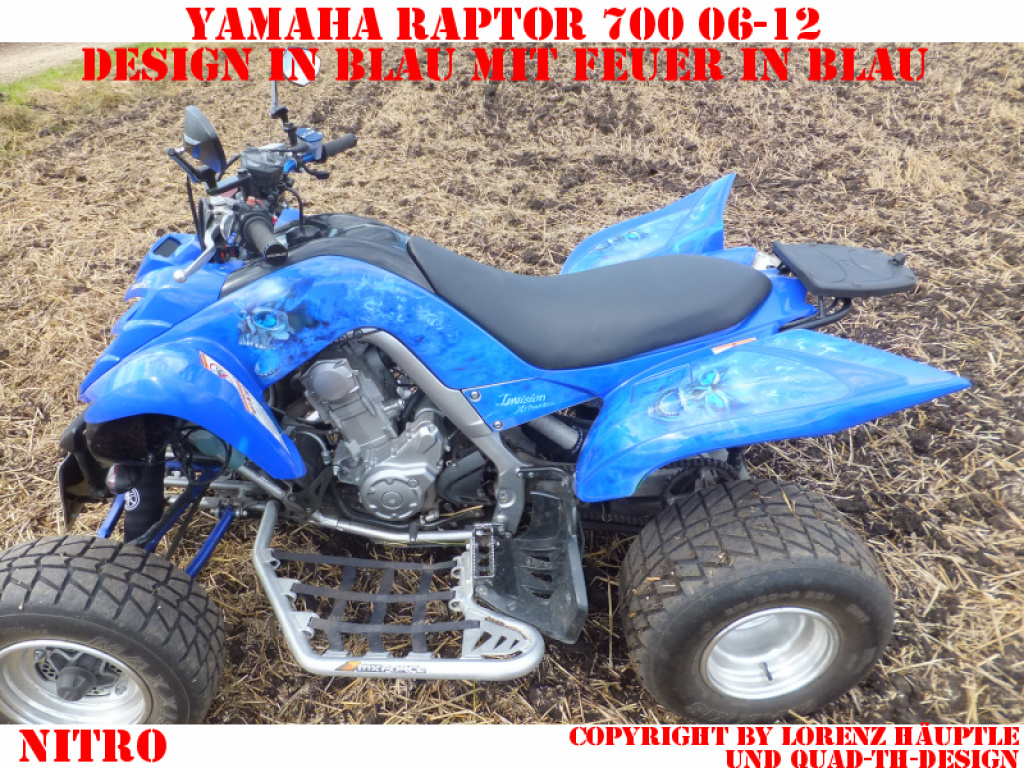 Nitro Blau, Feuerfarbe = Dekorfarbe für Yamaha Raptor YFM 700 R 2006-2012
