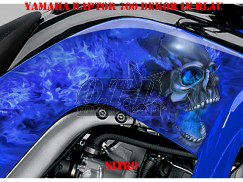 Nitro Blau, Feuerfarbe = Dekorfarbe für Yamaha Raptor YFM 700 R 2006-2012