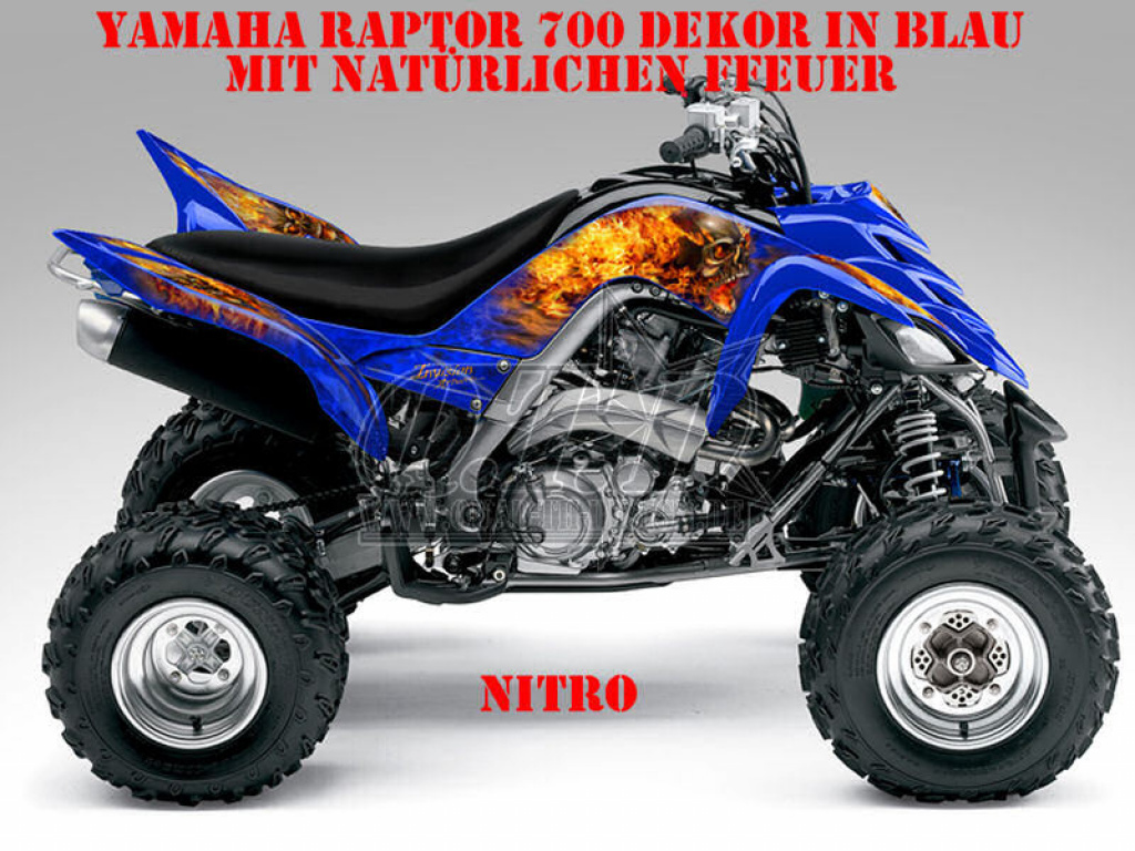 Nitro Blau, Feuerfarbe = Natürlich für Yamaha Raptor YFM 700 R 2006-2012
