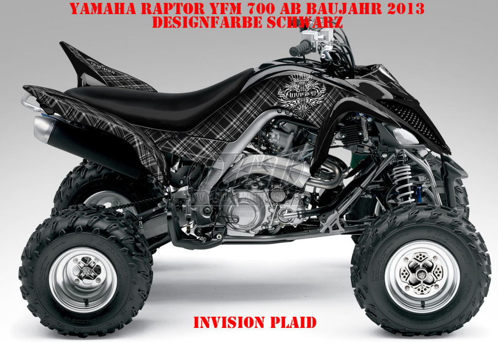 Invision Plaid Schwarz für Yamaha Raptor YFM 700 R up 2013+