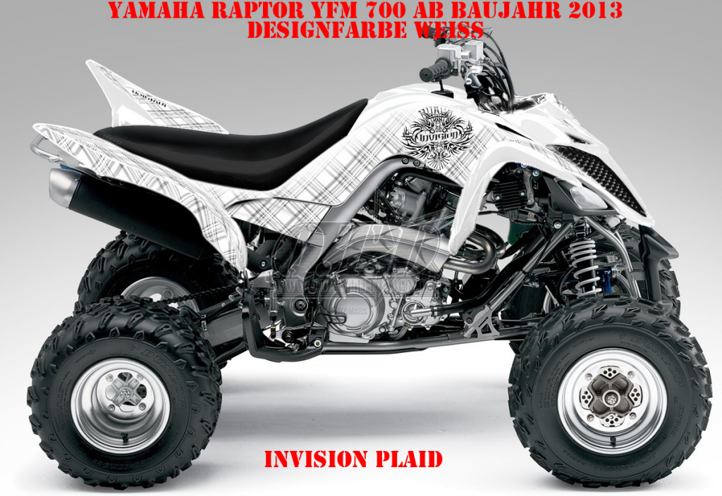 Invision Plaid Weiß für Yamaha Raptor YFM 700 R up 2013+