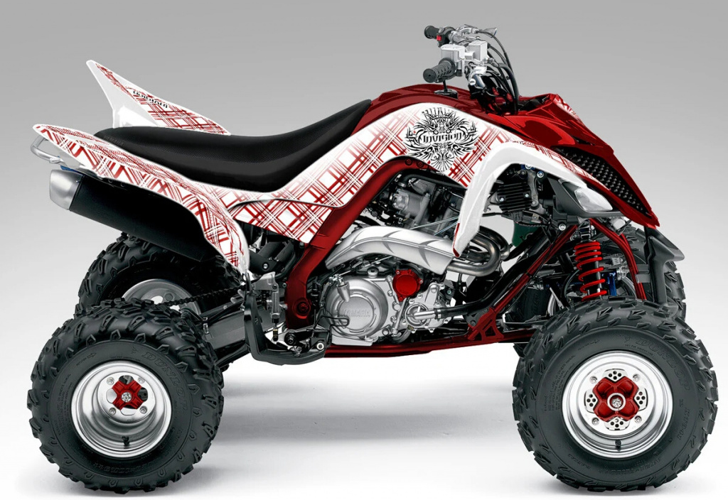 Invision Plaid Weiß-Dunkelrot für Yamaha Raptor YFM 700 R up 2013+