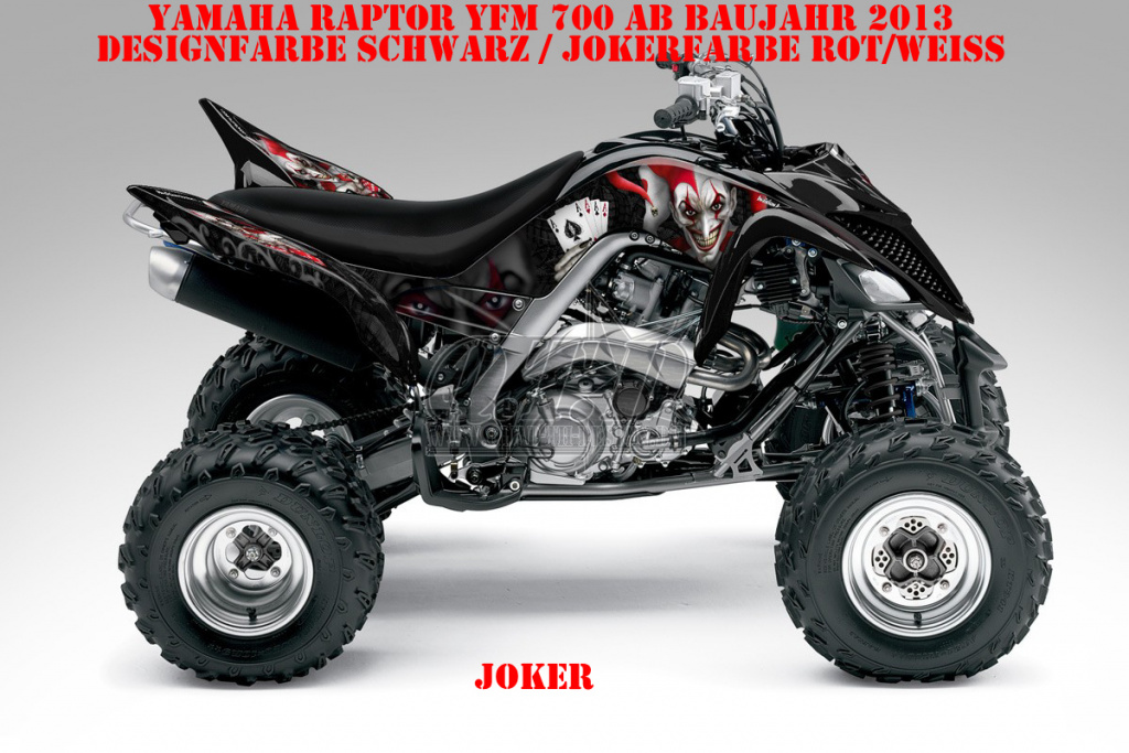 Joker Hintergrund Schwarz, Jokerfarbe Rot-Weiß für Yamaha Raptor YFM 700 R 2013+