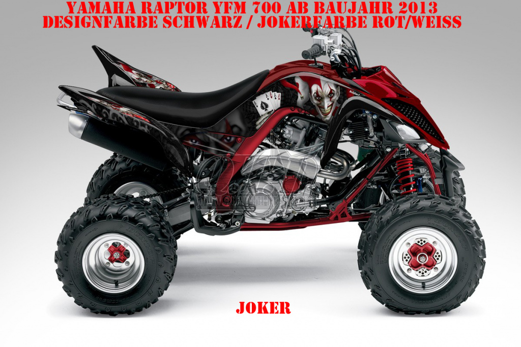 Joker Hintergrund Schwarz, Jokerfarbe Rot-Weiß für Yamaha Raptor YFM 700 R 2013+