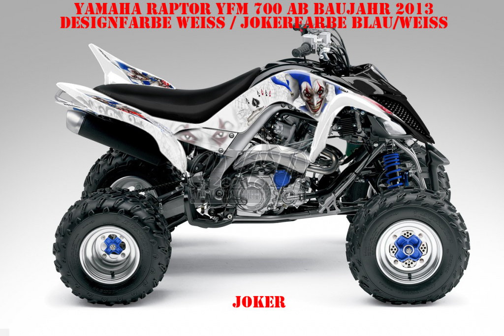 Joker Hintergrund Weiß, Jokerfarbe Blau-Weiß für Yamaha Raptor YFM 700 R 2013+