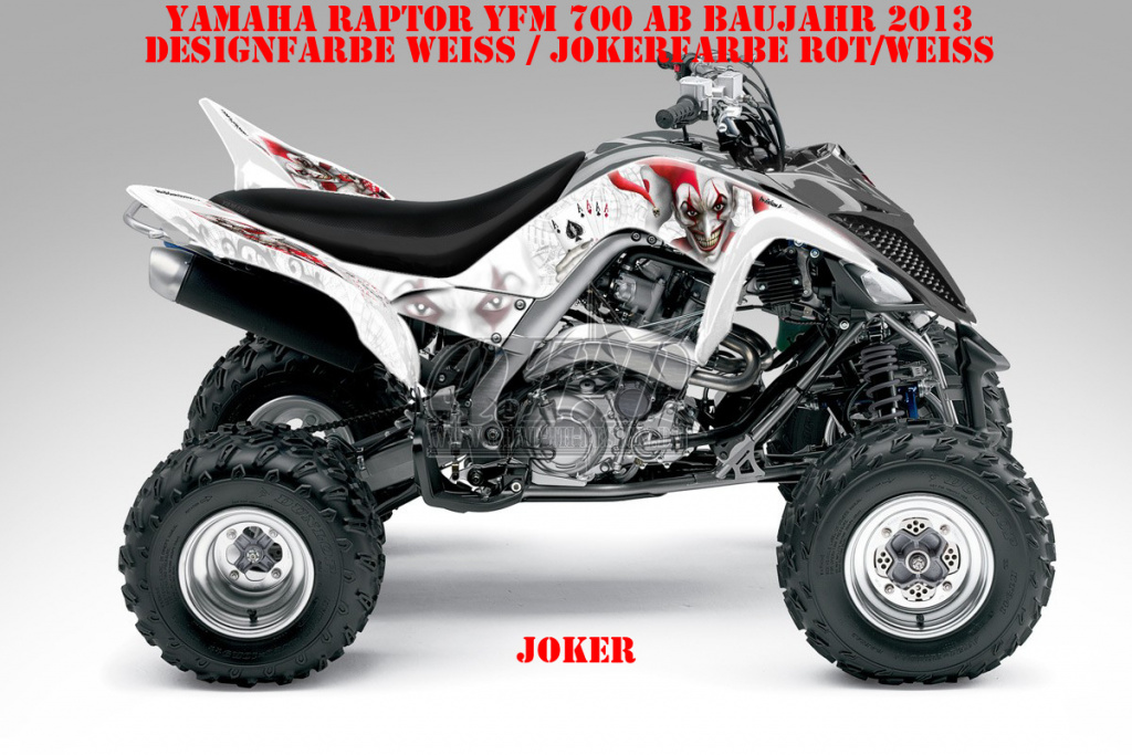 Joker Hintergrund Weiß, Jokerfarbe Rot-Weiß für Yamaha Raptor YFM 700 R 2013+
