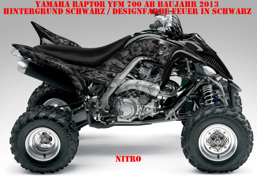 Nitro Black, Fire Color = Design color for Yamaha Raptor YFM 700 R up 2013+