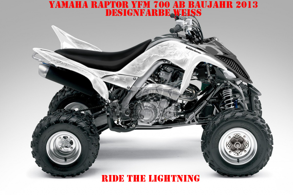 Ride the Lightning Weiß für Yamaha Raptor YFM 700 R up 2013+