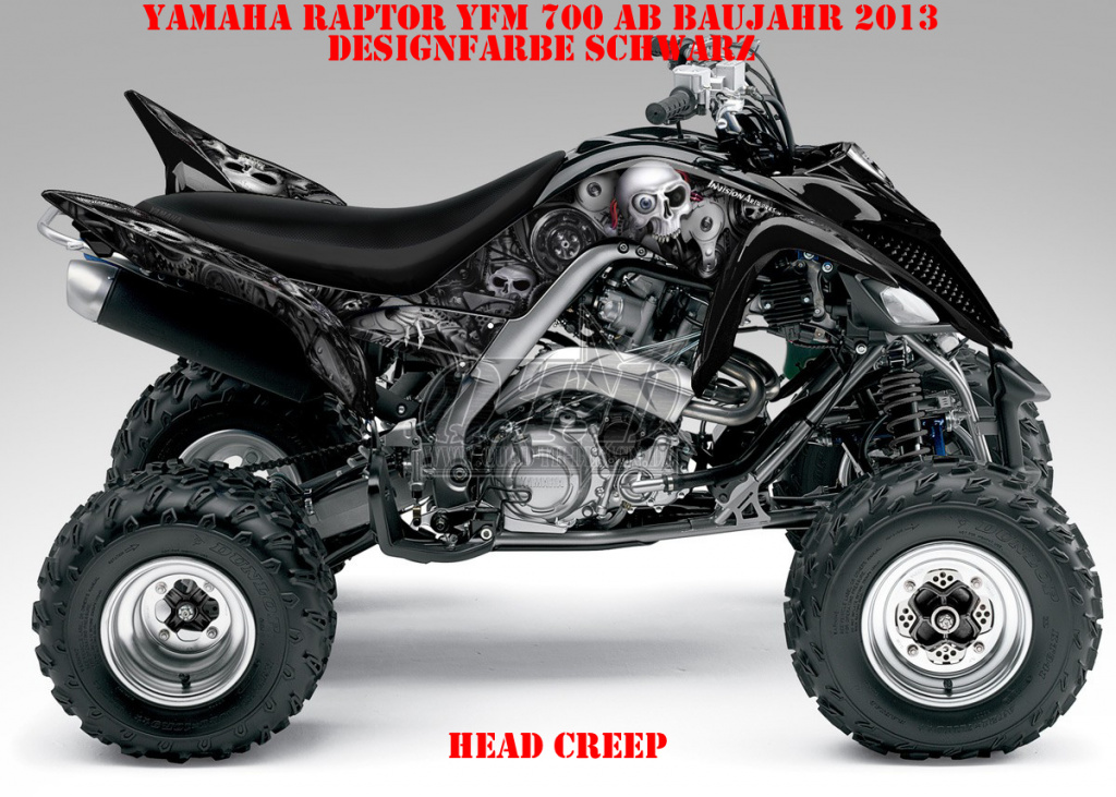 Head Creeps Schwarz für Yamaha Raptor YFM 700 R up 2013+