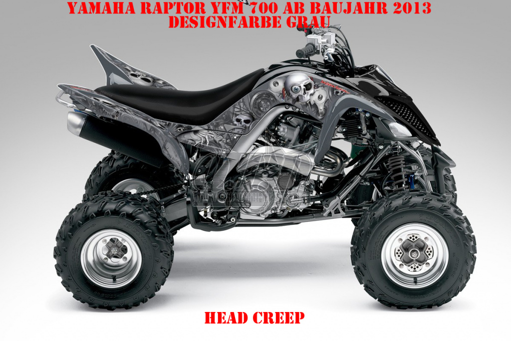 Head Creeps Grau für Yamaha Raptor YFM 700 R up 2013+