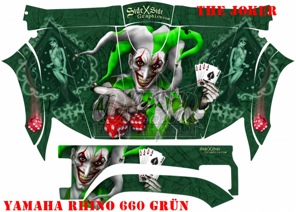 Joker Background Green, Joker color Green-White for Yamaha Rhino 450/660/700