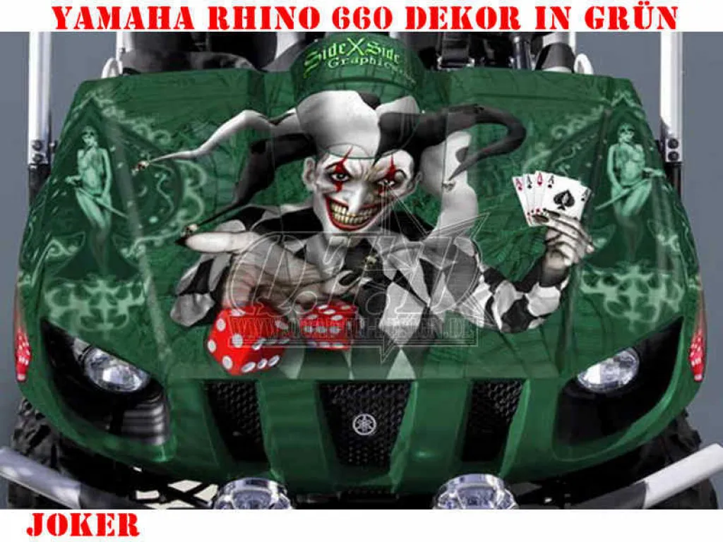 Joker Hintergrund Grün, Jokerfarbe Schwarz-Weiß für Yamaha Rhino 450/660/700