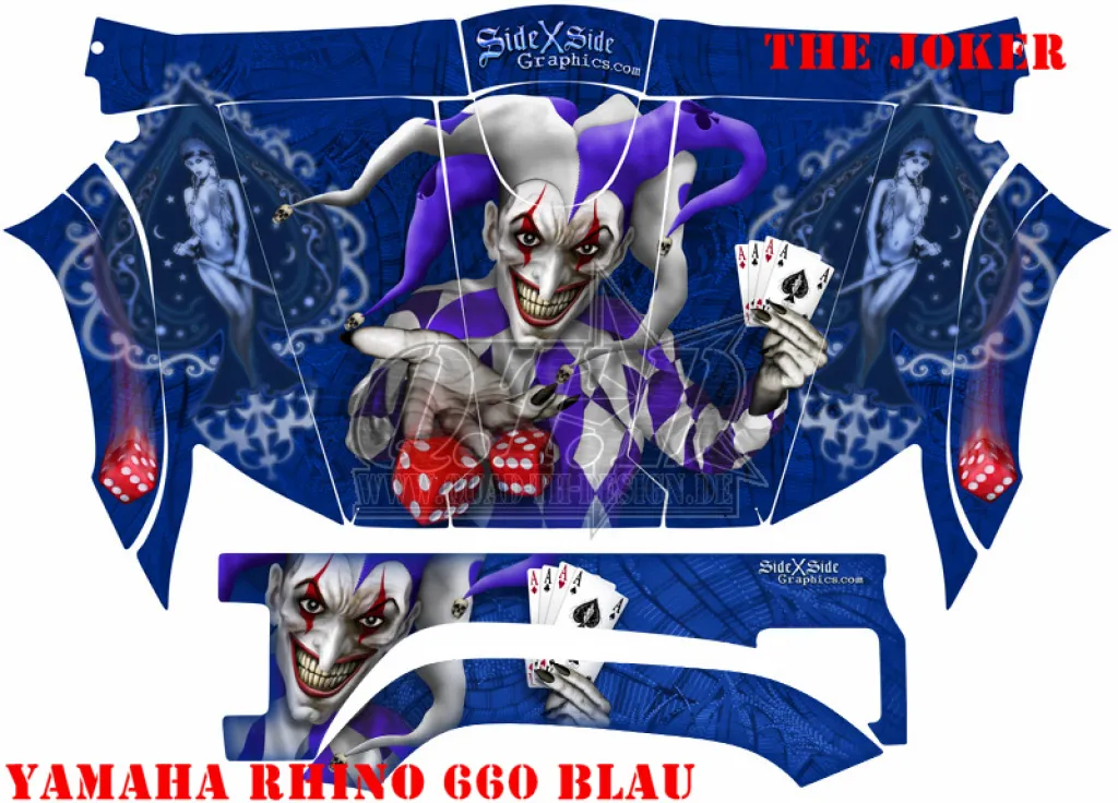 Joker Hintergrund Blau, Jokerfarbe Lila-Weiß für Yamaha Rhino 450/660/700