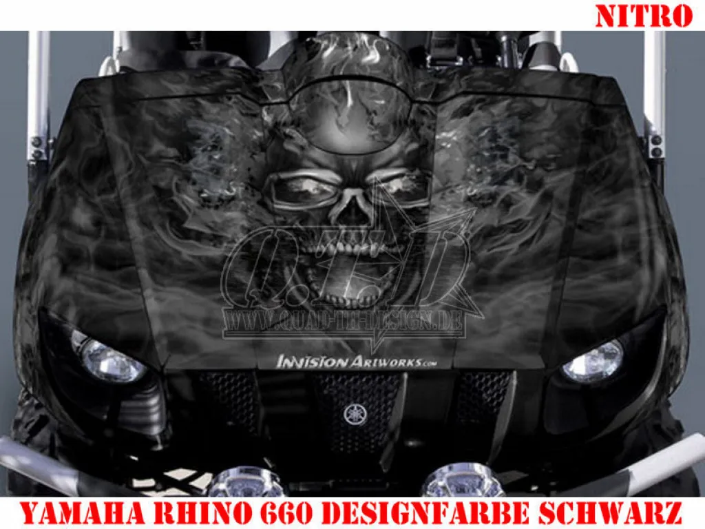 Nitro Schwarz, Feuerfarbe = Dekorfarbe für Yamaha Rhino 450/660/700