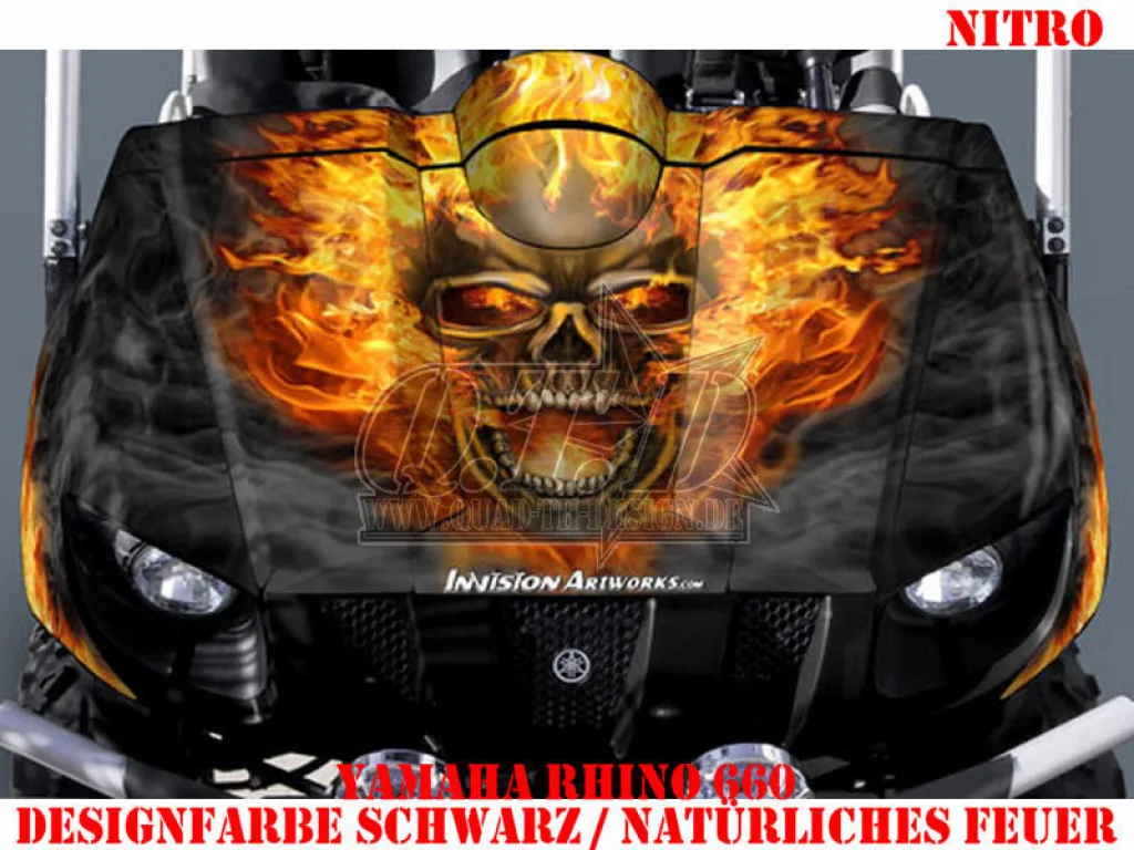 Nitro Schwarz, Feuerfarbe = Natürlich für Yamaha Rhino 450/660/700