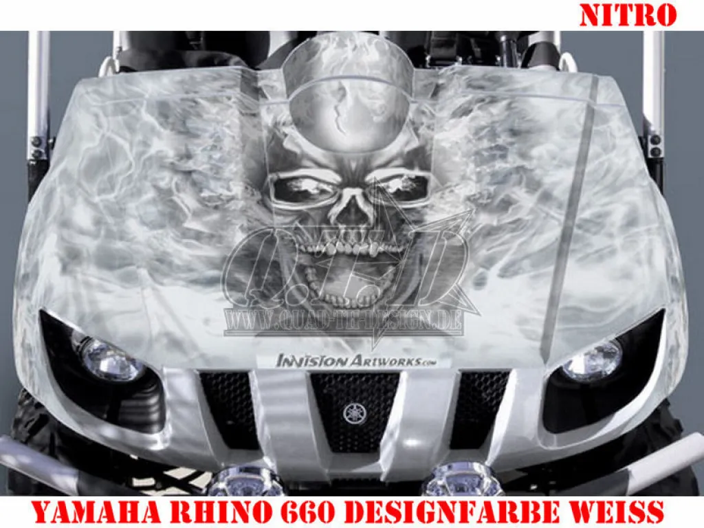 Nitro Weiß, Feuerfarbe = Dekorfarbe für Yamaha Rhino 450/660/700