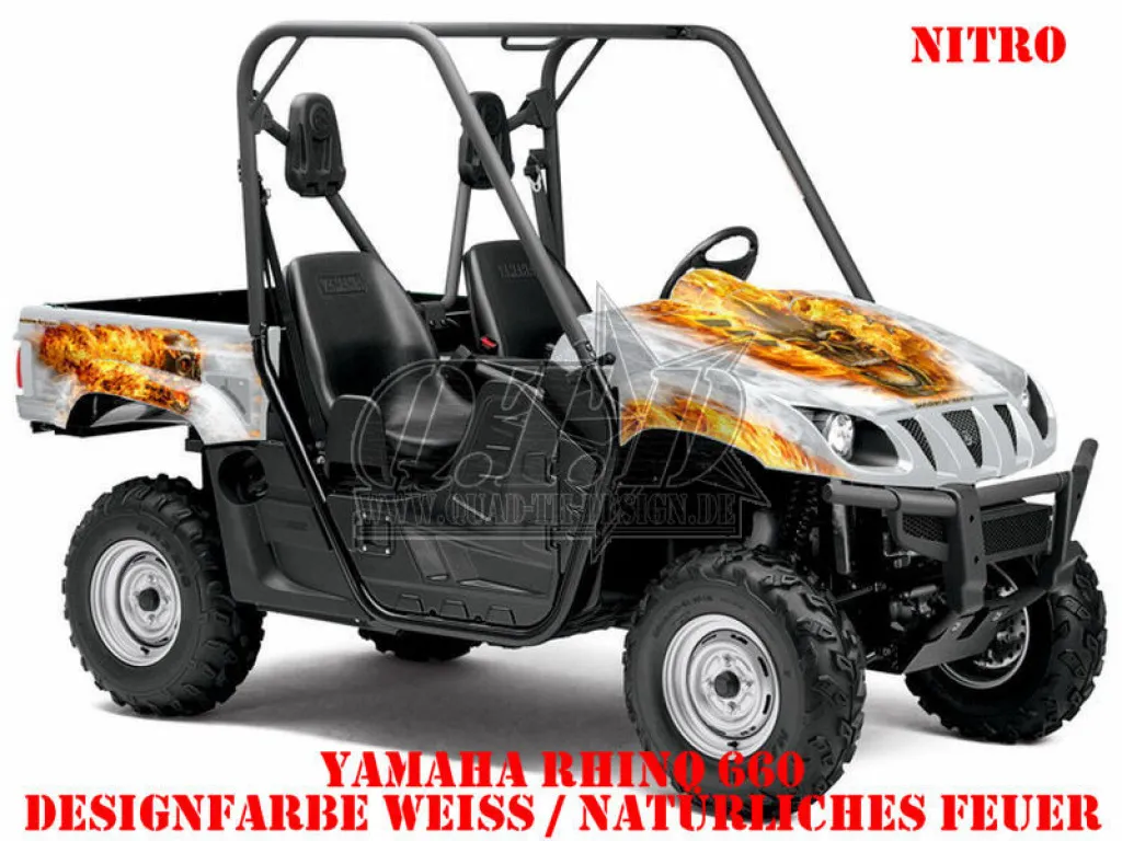 Nitro Weiß, Feuerfarbe = Natürlich für Yamaha Rhino 450/660/700