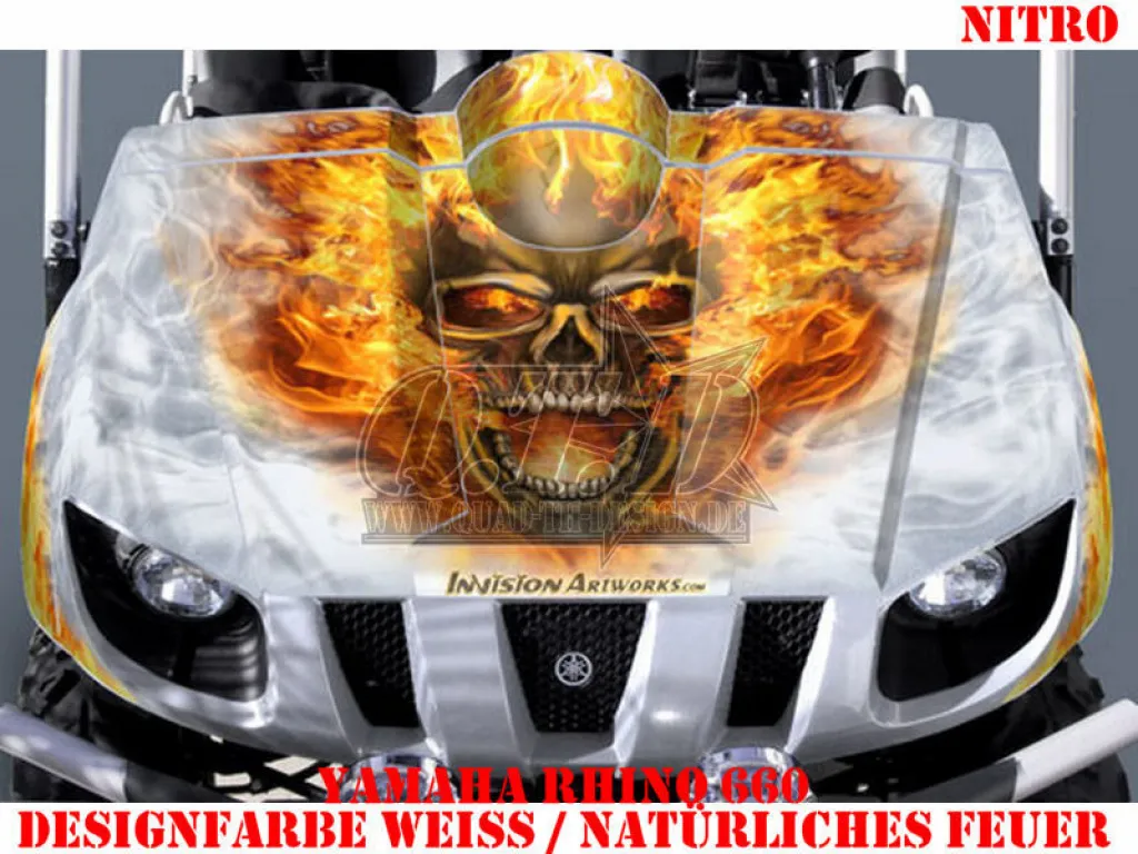 Nitro Weiß, Feuerfarbe = Natürlich für Yamaha Rhino 450/660/700