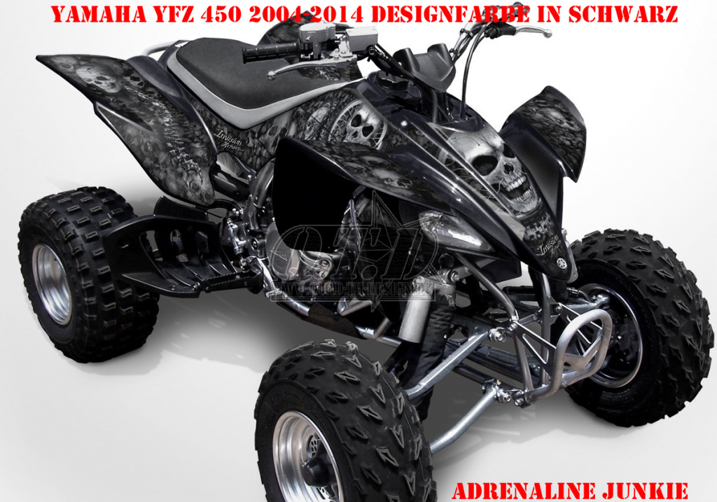 Adrenaline Junkie Schwarz für Yamaha YFZ 450 2004-2008 & 2012-2014