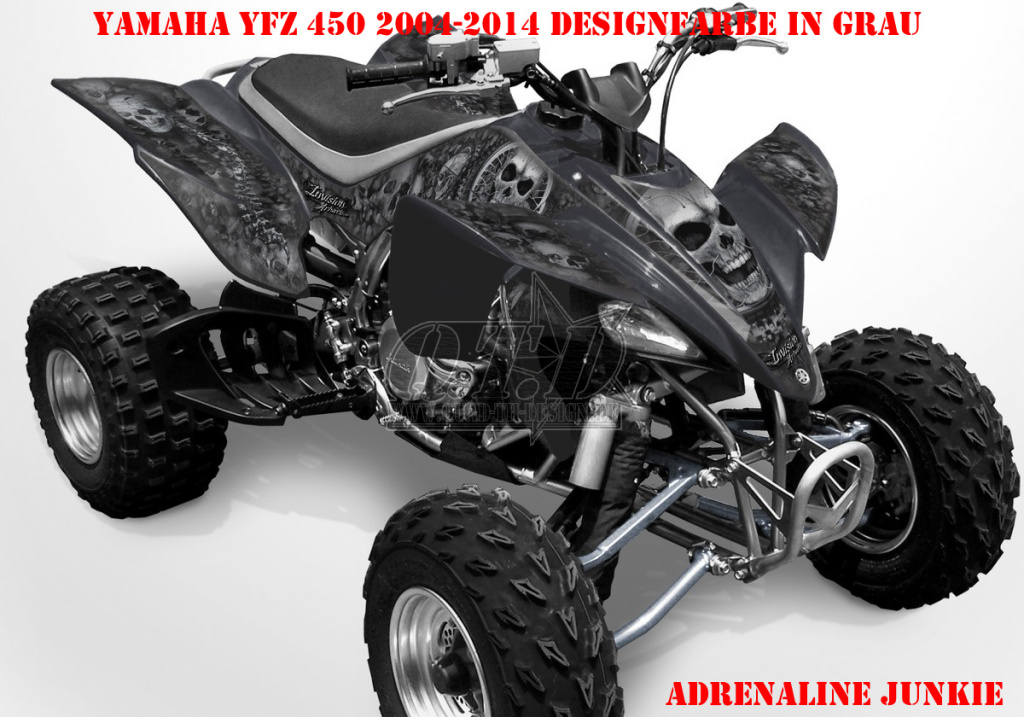 Adrenaline Junkie Grau für Yamaha YFZ 450 2004-2008 & 2012-2014