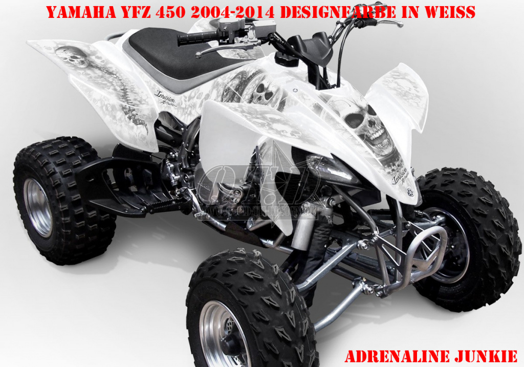 Adrenaline Junkie Weiß für Yamaha YFZ 450 2004-2008 & 2012-2014