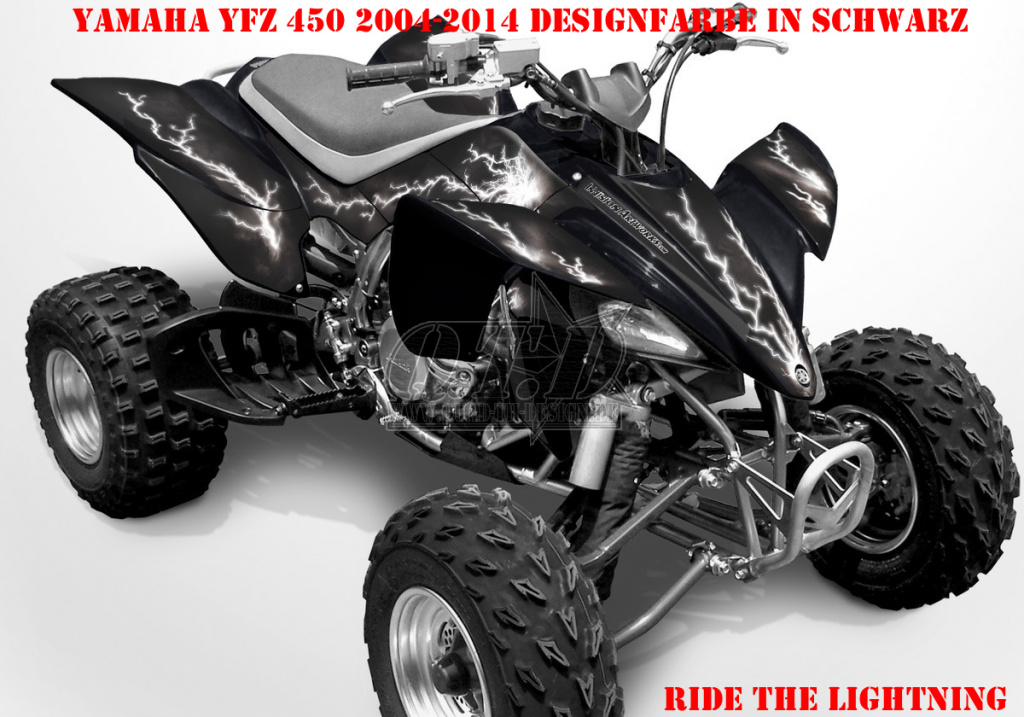 Ride the Lightning Schwarz für Yamaha YFZ 450 04-08 & 12-14