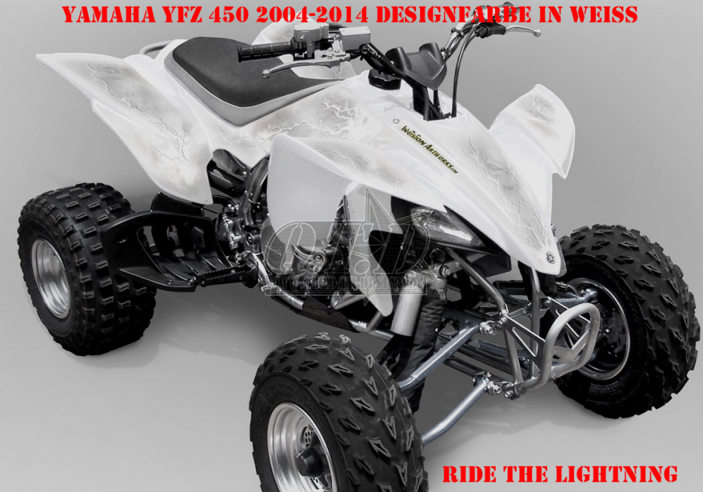 Ride the Lightning Weiß für Yamaha YFZ 450 04-08 & 12-14