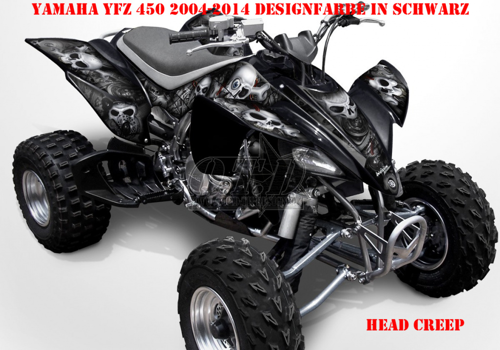 Head Creeps Schwarz für Yamaha YFZ 450 04-08 & 12-14