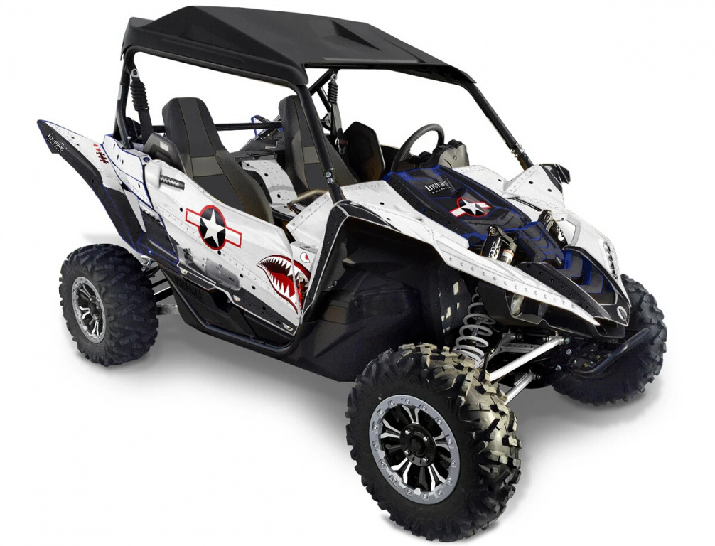 War Machine Background = White, Design color = Black for Yamaha YXZ 1000R
