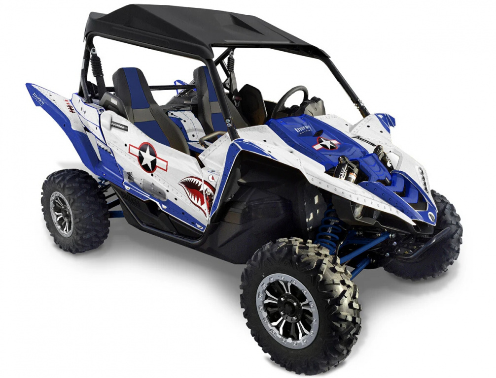 War Machine Background = White, Design color = Blue for Yamaha YXZ 1000R