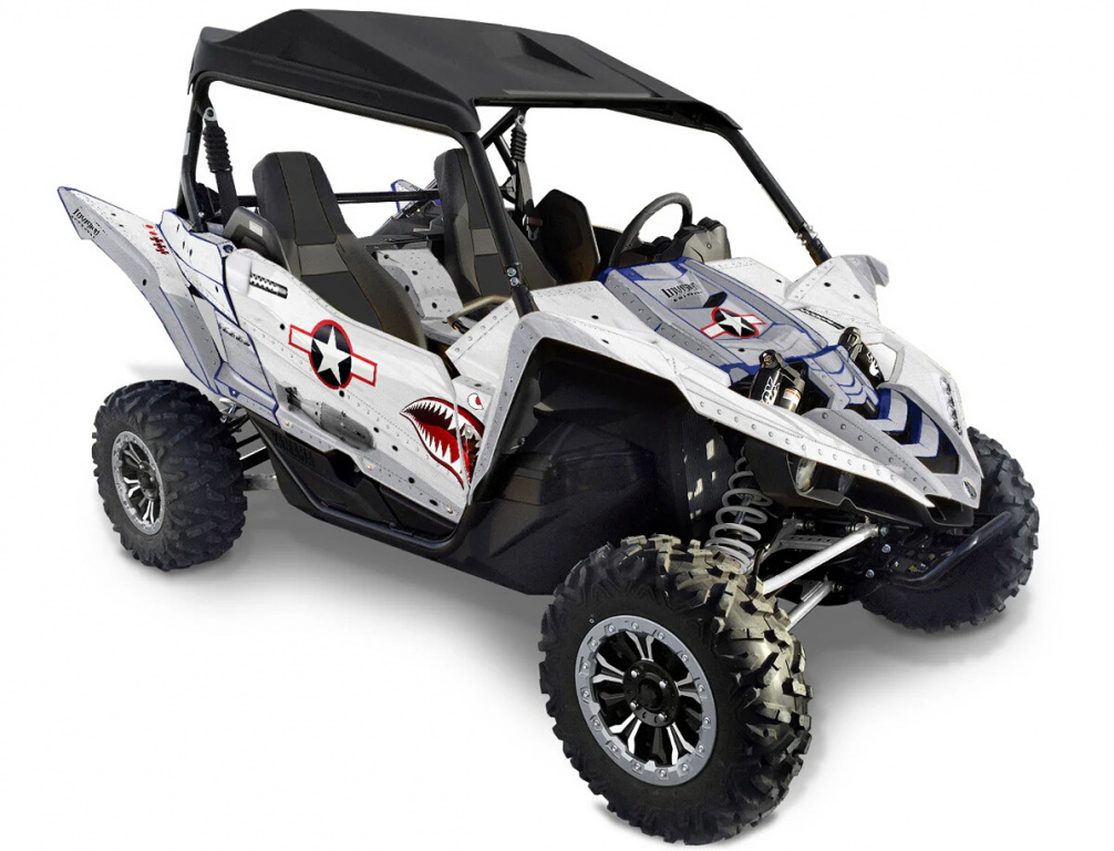 War Machine Background = White, Design color = Silver for Yamaha YXZ 1000R