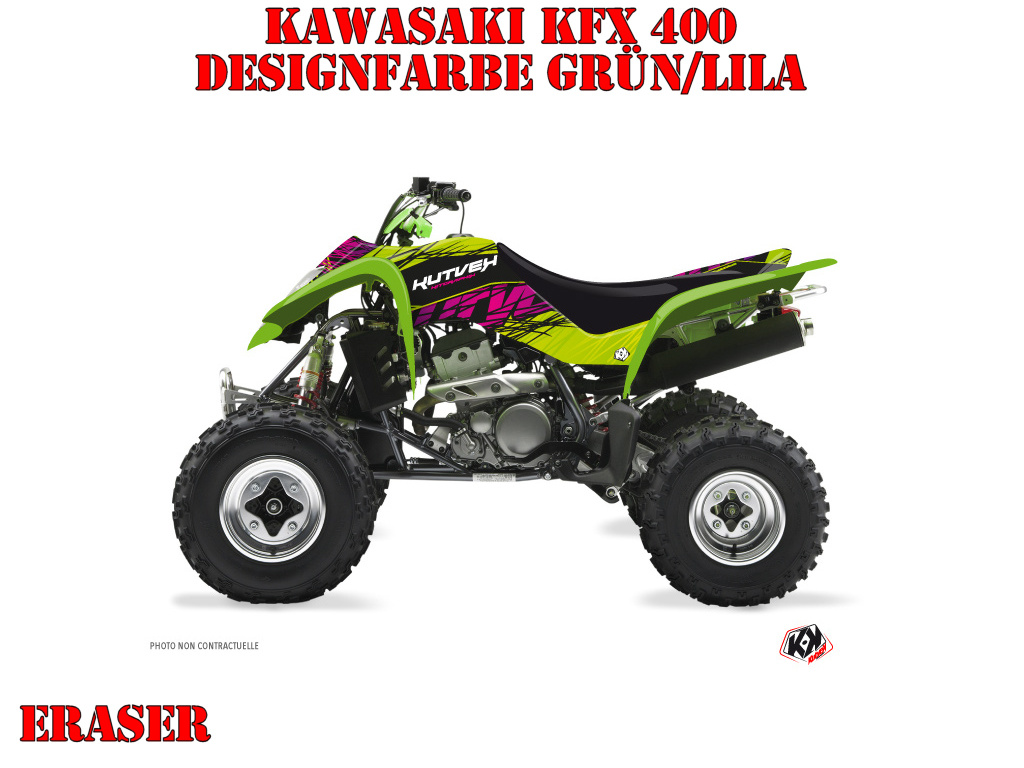 Eraser Green-Purple for Kawasaki KFX 400