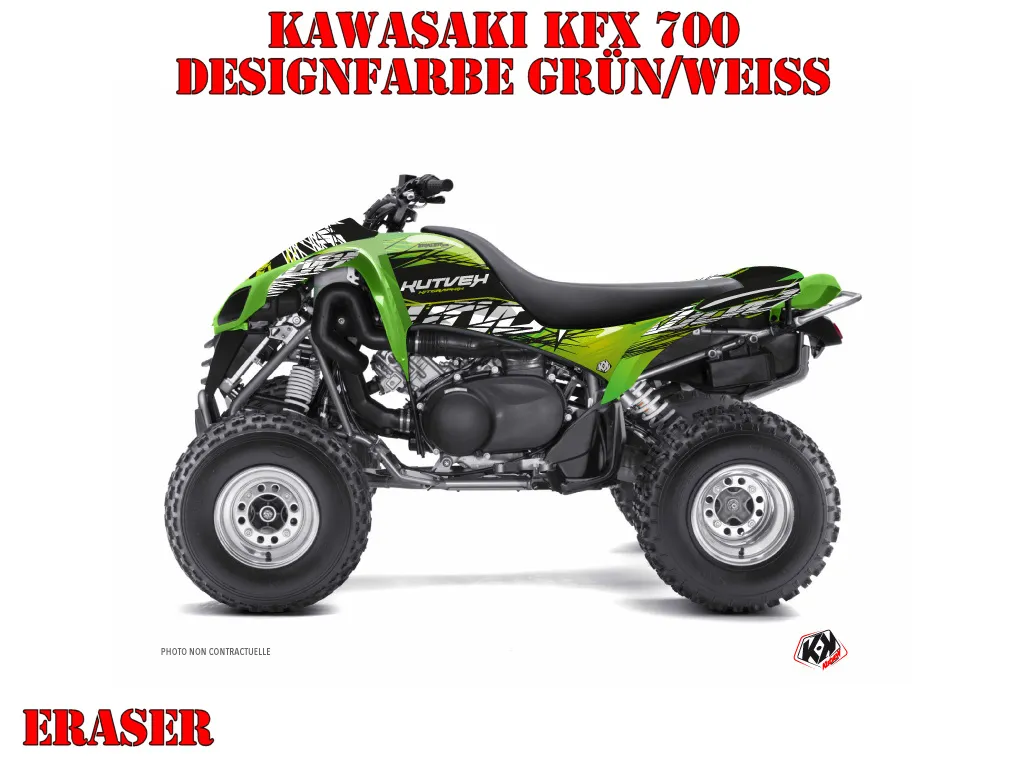 Eraser Grün-Weiß für Kawasaki KFX 700