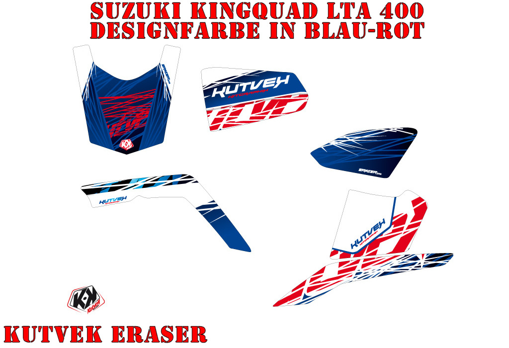 Eraser Blau-Rot für Suzuki King Quad LT-A 400