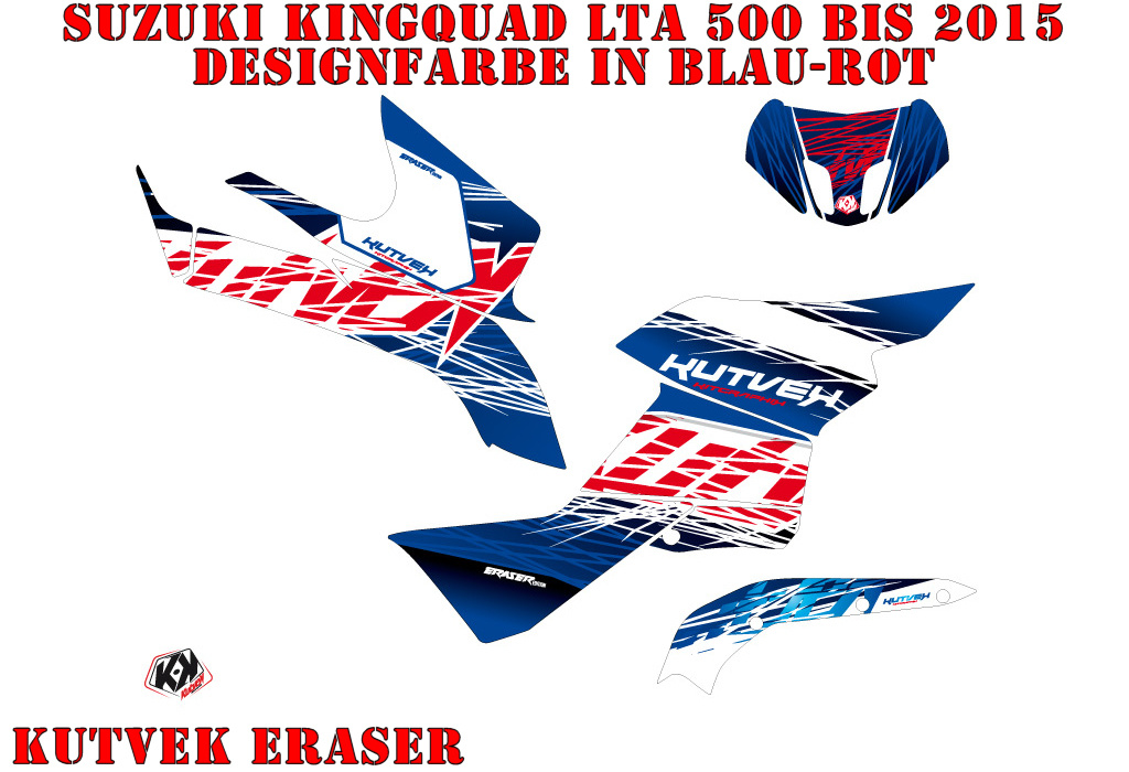 Eraser Blau-Rot für Suzuki King Quad LT-A 500