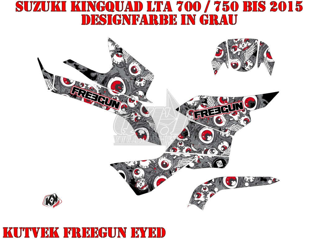 Freegun-Eyed Grau-Rot für Suzuki King Quad LT-A 700/750 AXI