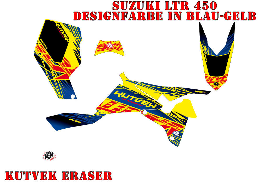 Eraser Blau-Gelb für Suzuki LTR 450