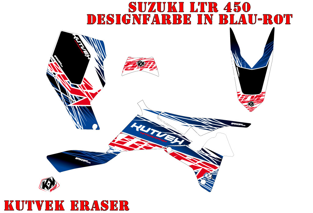 Eraser Blau-Rot für Suzuki LTR 450