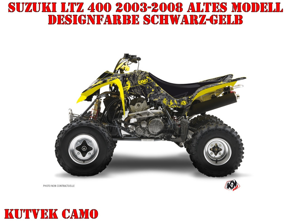 Beispiel Bild für die Farben, Camo Schwarz-Gelb für Suzuki LTZ 400 2003-2008