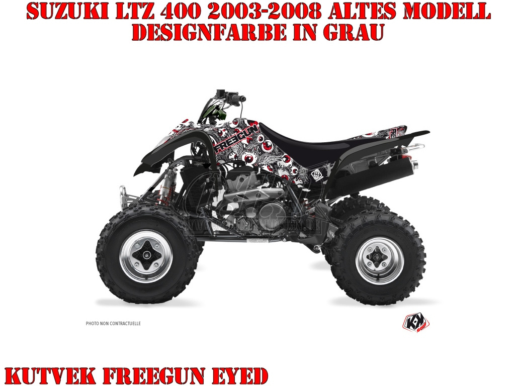 Beispiel Bild für die Farben, Freegun-Eyed Grau-Rot für Suzuki LTZ 400 2003-2008