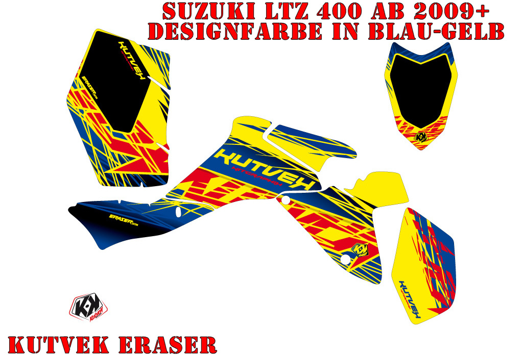 Eraser Blau-Gelb für Suzuki LTZ 400 ab 2009+