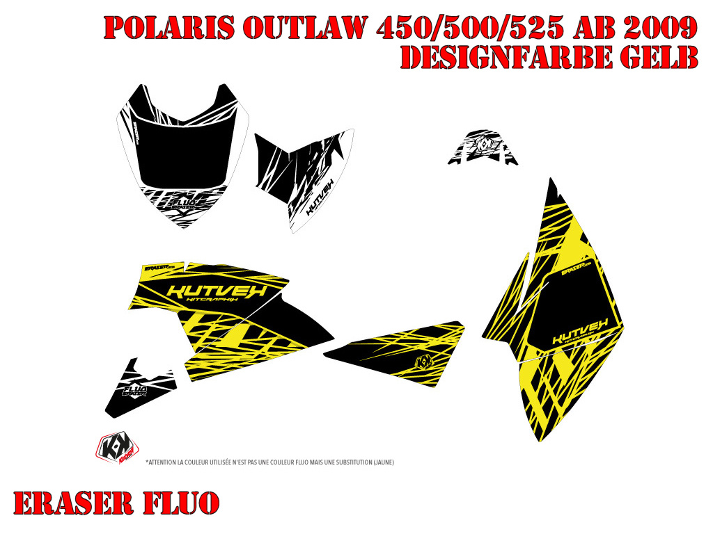 Eraser Yellow for Polaris Outlaw 450/500/525 up 2009+