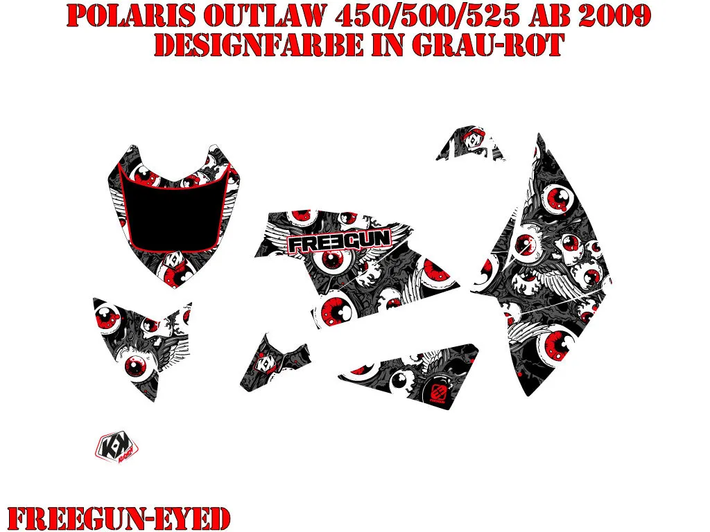 Freegun-Eyed Grau-Rot für Polaris Outlaw 450/500/525 ab 2009+